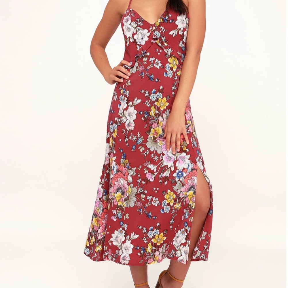 Rust Floral Dress
